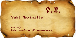 Vahl Maximilla névjegykártya